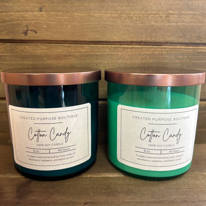 Cotton Candy - Bougie à la cire de soja - Gobelet de 8 oz pour la vente par Created Purpose Boutique