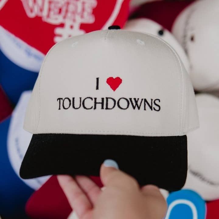 I Heart Touchdowns Vintage Trucker Hat for wholesale by Katydid