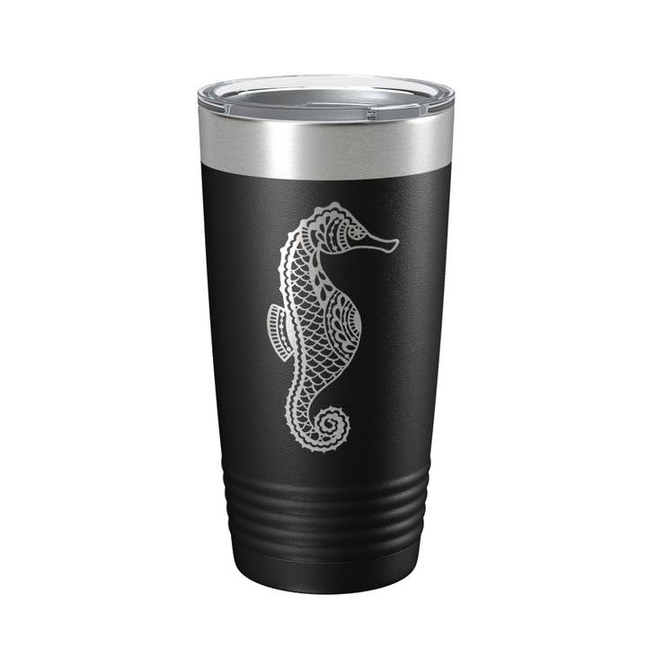 Seahorse Tumbler Zentangle Reisebecher, isolierte, lasergravierte Kaffeetasse, 20 Unzen für den Großhandel von CarveBright