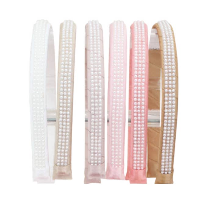 Pearl Satin Headband for wholesale by Bows Arts