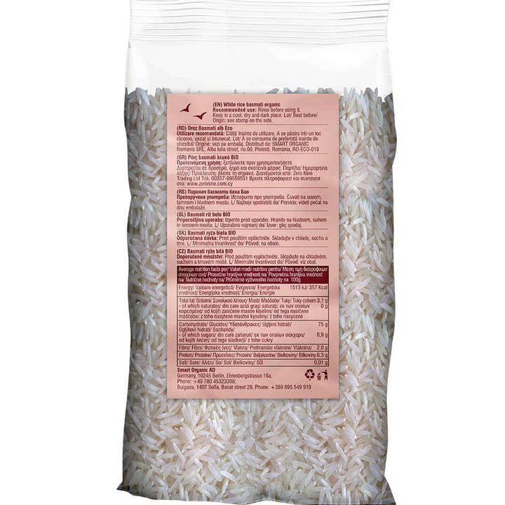 Smart Organic - Wholesale Rice - Rice, Basmati, White, Bio, Smart Organic, 500g/2kg/5kg1