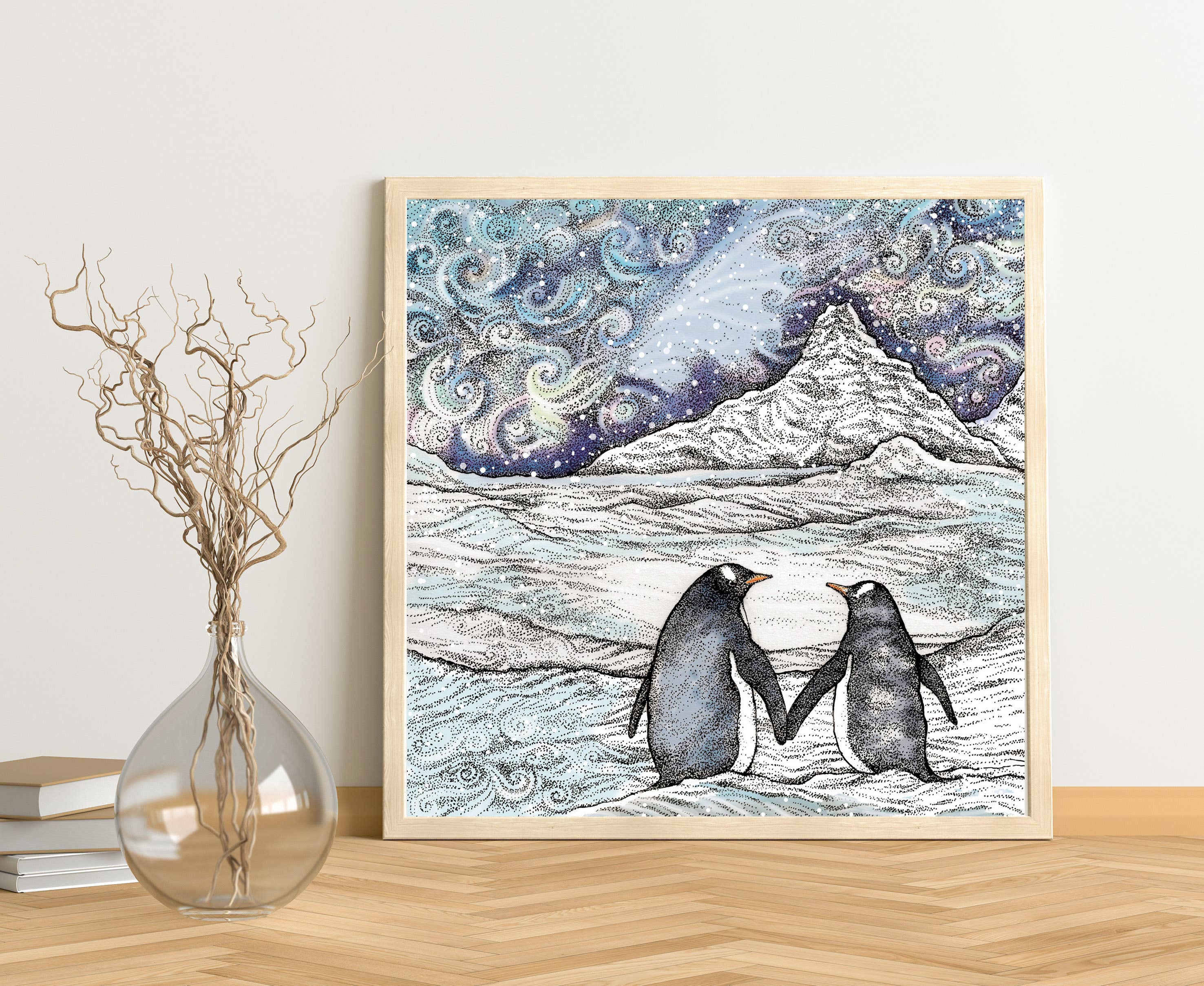 Fay's Studio - Vente Affiche d'art - Impression artistique « Couple de pingouins »2