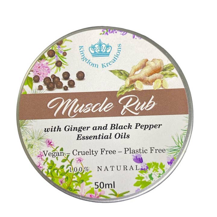 Kingdom Kreations – wholesale Muscle lotion/rub/gel – Muscle Rub with Ginger & Black Pepper - 100% Natural1