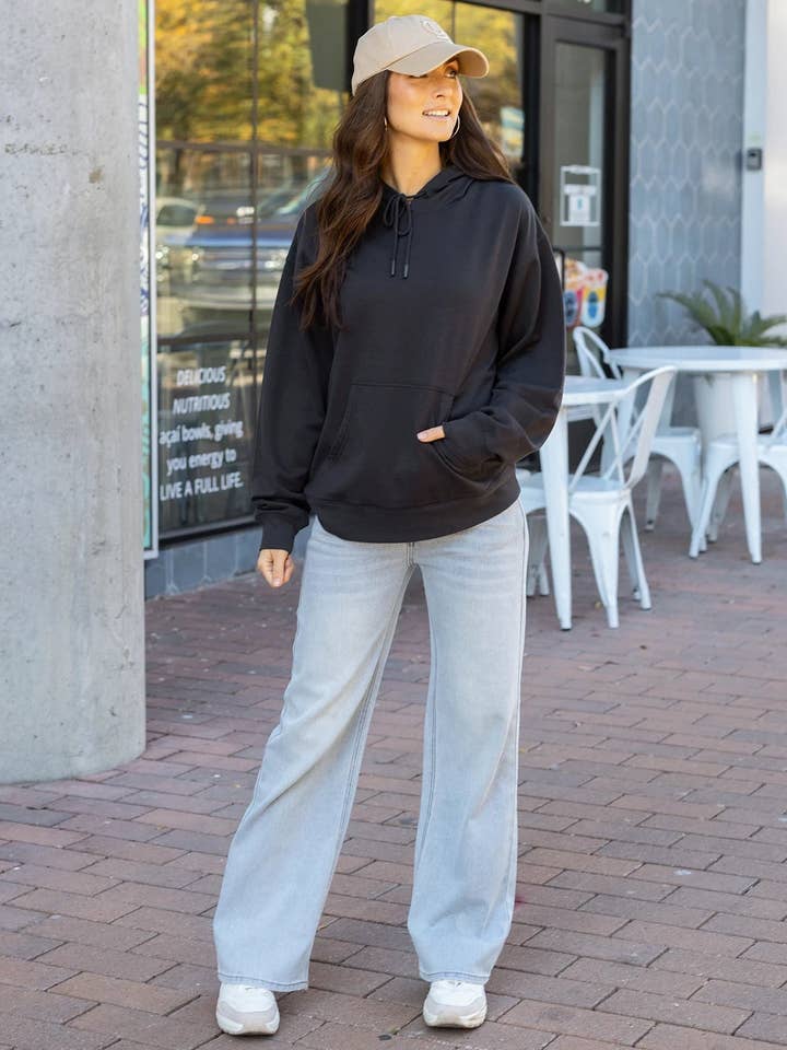 Slouchy Soft Wide Leg Jeans in Non Distressed Light-Wash for wholesale on Faire