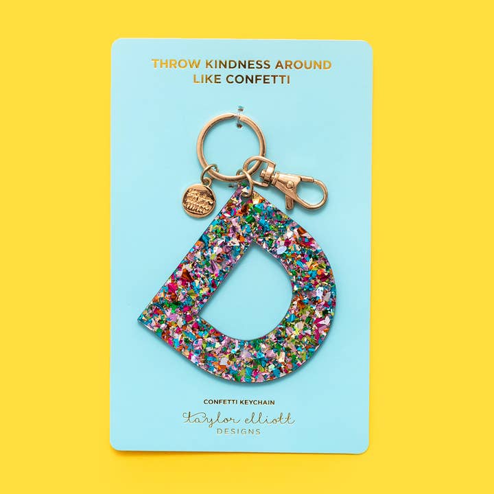 Taylor Elliott Designs - Wholesale Keychain - Women's - Keychain - Letters A - Z - Colorful Confetti - Each