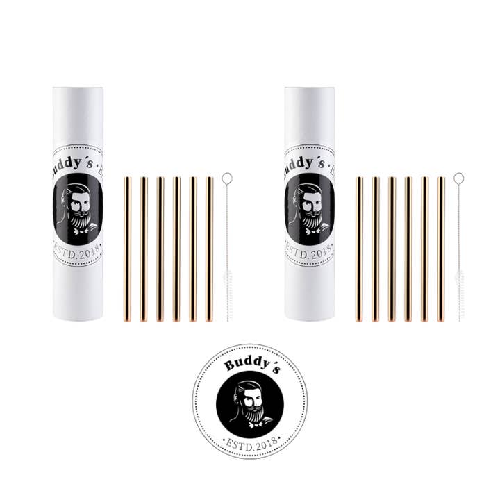 12-piece straw set copper look for wholesale by APS Germany