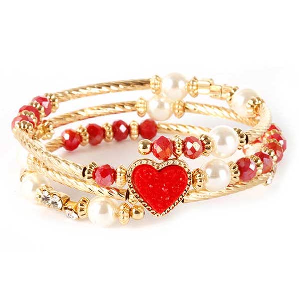 Jewelry Max - Wholesale Charm/Dangle Bracelet - ( N044 ) DRUZY PEARL COIL BRACELET