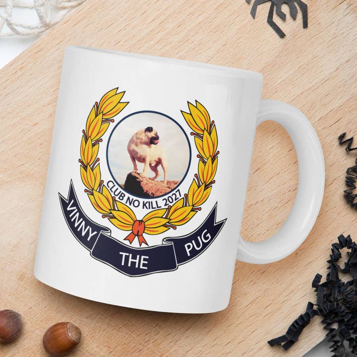 Vinny the Pug Coffee Mugs for wholesale by Club No-Kill 2027 Coffee Mugs
