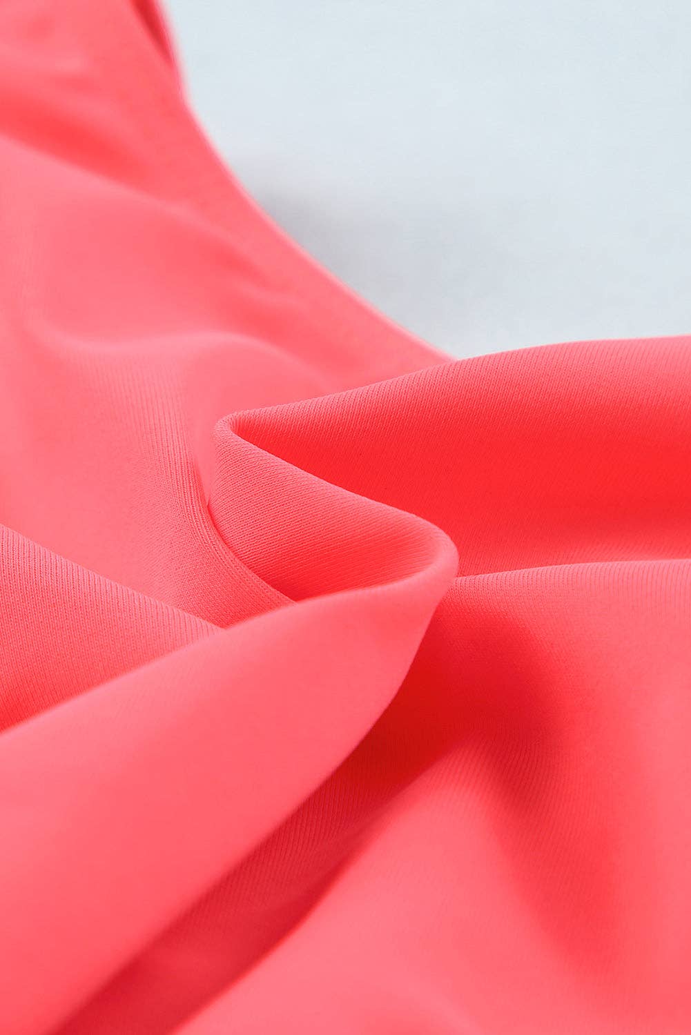 EG fashion - Wholesale Two Piece Swimsuit - Women's - Pink Scalloped Sleeveless High Waisted Two Piece Swimsuit12