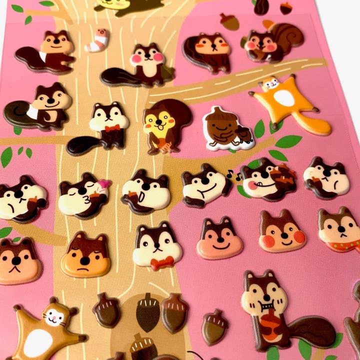 BCmini - Vente Autocollant - 36729 Autocollants Gonflés Écureuil1