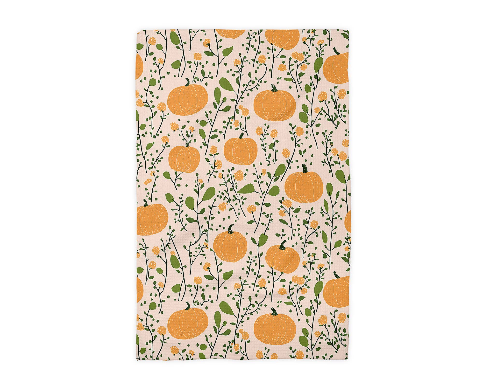 Canary Road - Wholesale Tea Towel - Pumpkin Fall Botanical Floral Autumn Kitchen Towel Waffle1