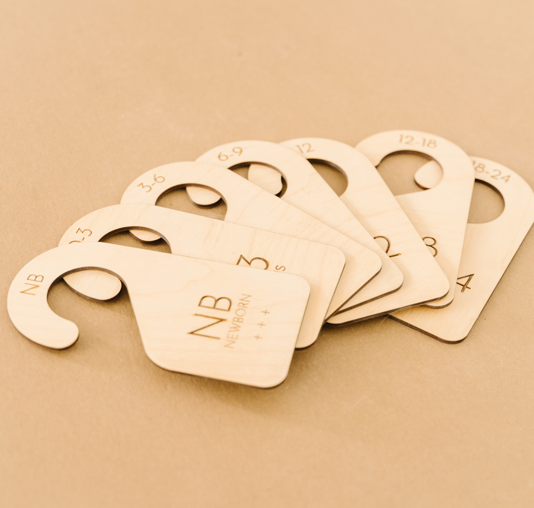 Goldie Letter Company - Wholesale Clothes Hangers - Wooden Baby Closet Dividers2