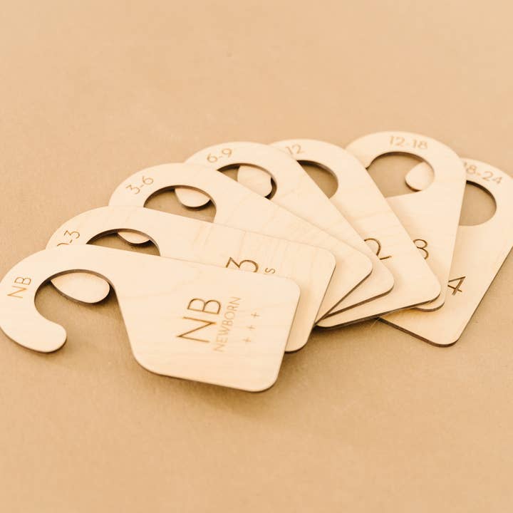 Goldie Letter Company - Wholesale Clothes Hangers - Wooden Baby Closet Dividers2