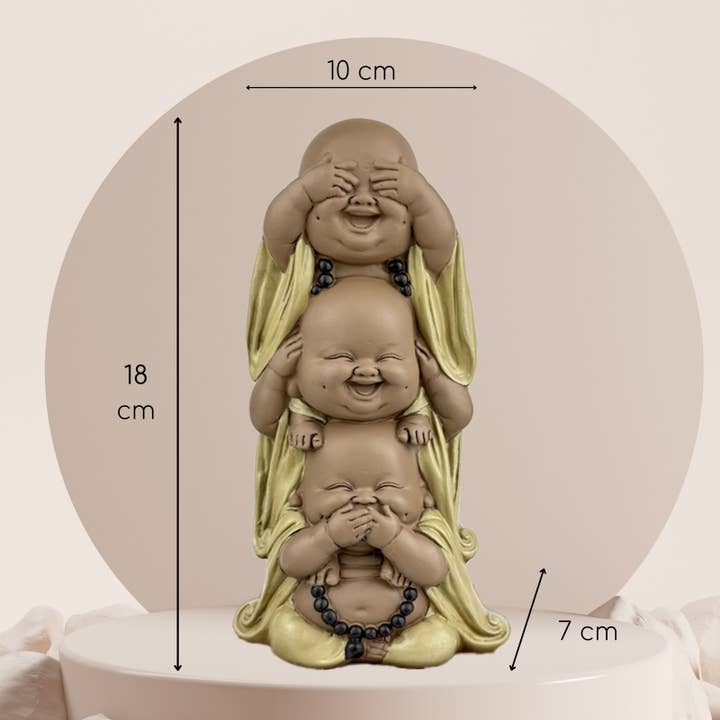 Zen'Arôme - Wholesale Sculpture - Stacked Laughing Buddha Statue - Original Gift Idea1