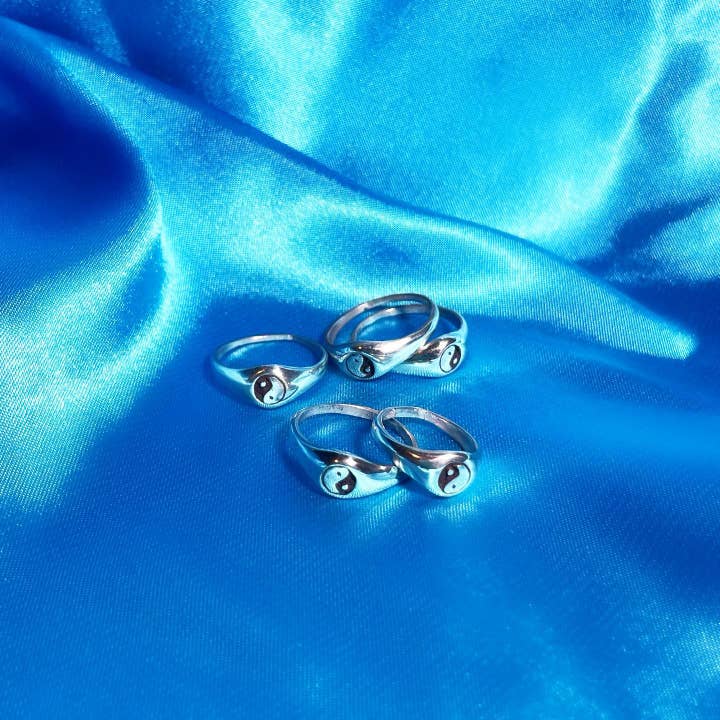 Mini Yin Yang Signet Ring for wholesale by Meta Bird