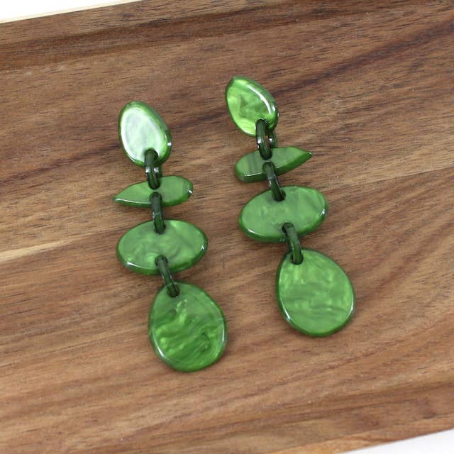 E24417 4 gotas pendientes colgantes de resina de poliéster llamativos para venta al por mayor de Pretty Persuasions