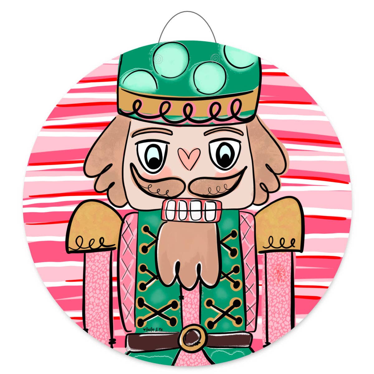 Baxter & Me - Wholesale Door Hanger - Pink Candy Nutcracker Door Hanger1