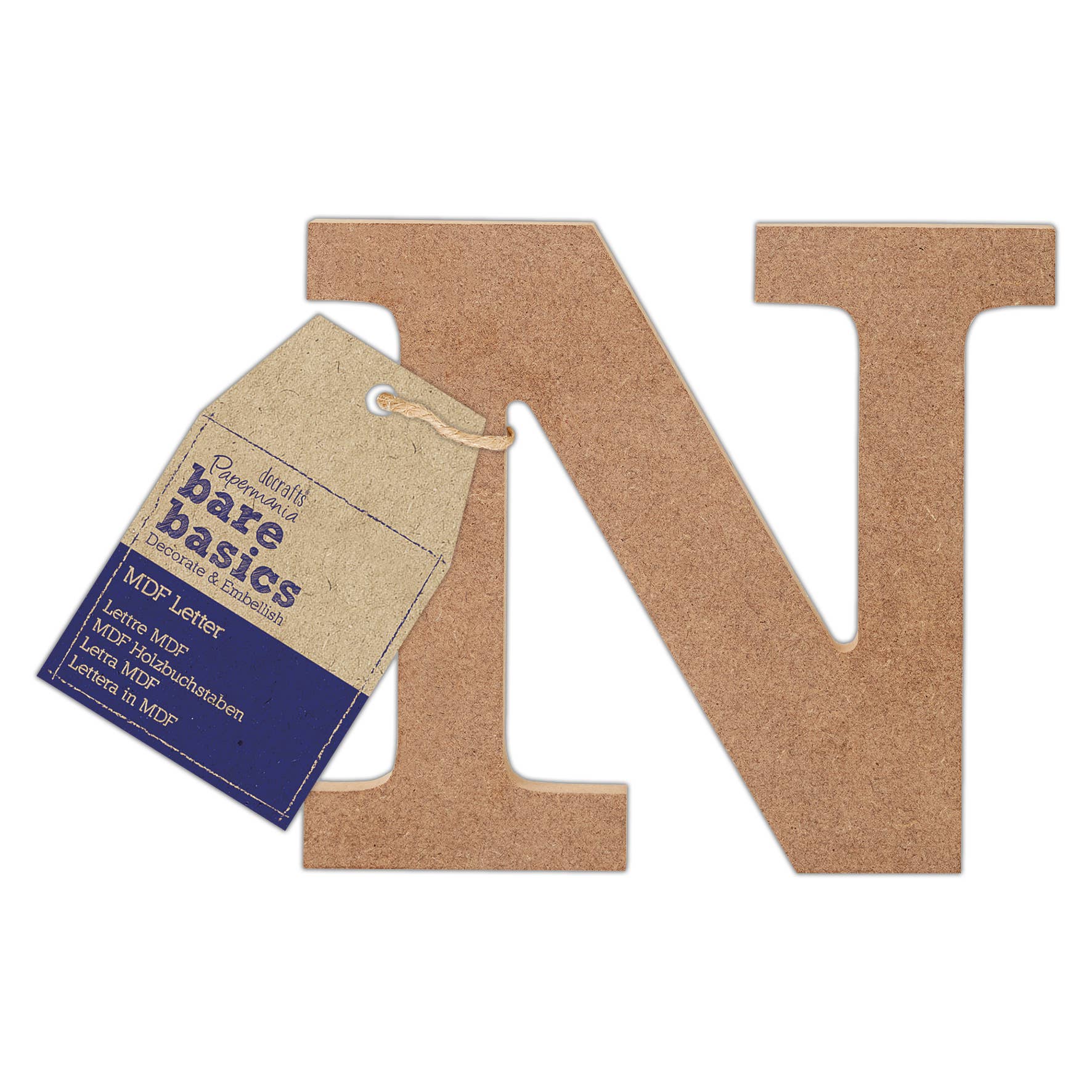West Design Products - Wholesale Craft Supplies - Papermania Bare Basics MDF Letter 1 Piece - N, Art, Craft0