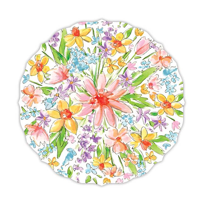 RosanneBeck Collections – wholesale Disposable placemat – Handpainted Spring Floral Posh Die-Cut Placemat0