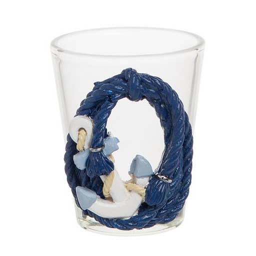 VENTE Corde nautique/verre à liqueur à ancre en résine pour la vente par Beachcombers