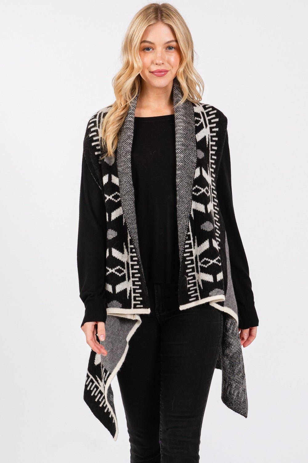 MiMi Wholesale - Wholesale Outerwear Vest - Women's - MS0402 Aztec Pattern Vest8