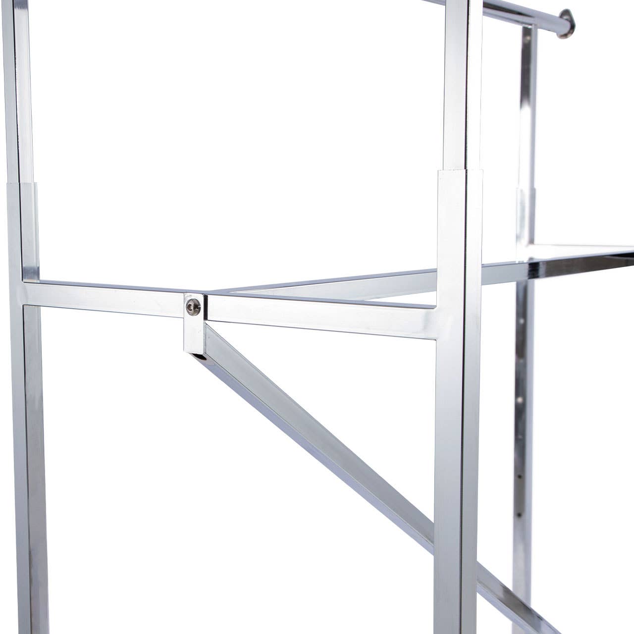 Store Supply Warehouse - Wholesale Retailer Display - Accessories - Chrome Double-Rail Clothing Rack With Z-Brace 5