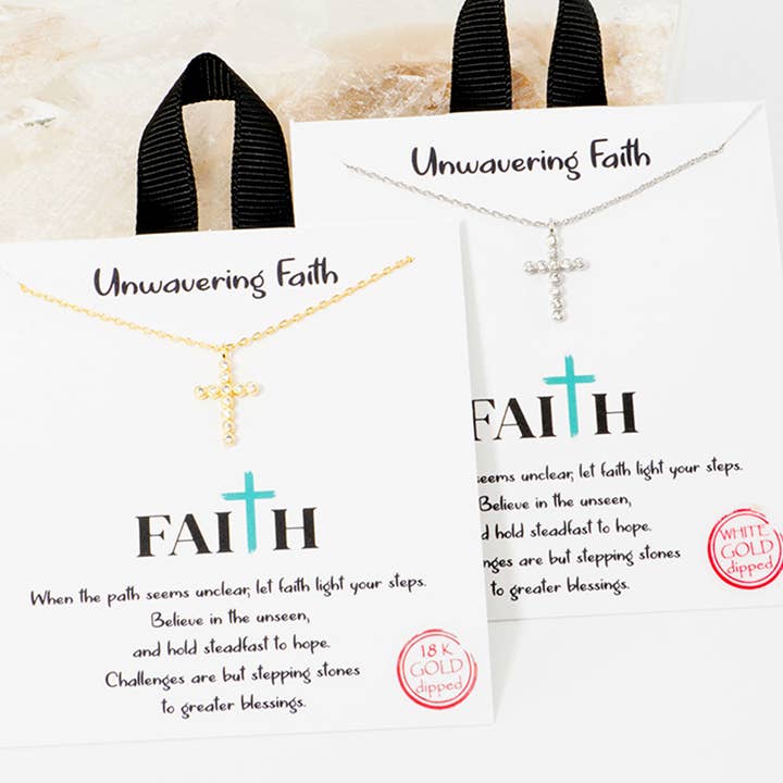 CZ Korshänge Guldpläterat Halsband för wholesale av Fashion City