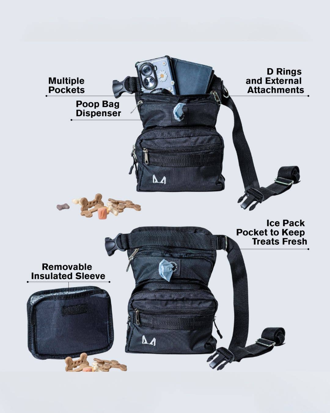 AkraCreations - Wholesale Pet Treat Bag - Dog - Slim Fit Thigh Treat Bag – Dog Training Pouch2