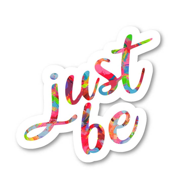 Just Be Inspirational Quotes Aquarelle Lot de 3 - Ensemble de stickers vinyle pour ordinateur portable de 2,5, 3 et 4 pouces - Citations inspirantes Aquarelle pour ordinateur portable, téléphone, bouteille d'eau, voiture et plus (Lot de 3) pour la vente par FunPopStickers