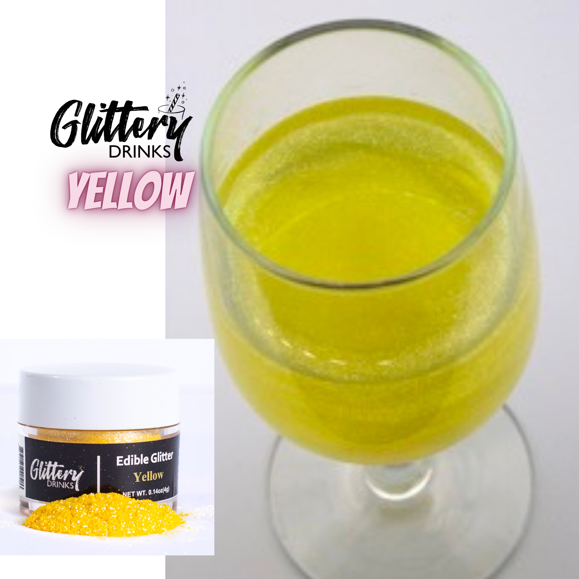Glittery - Edible, Cosmetic and Biodegradable Glitter Products – drink topper por atacado – Pó Brilhante Comestível para Bebidas - Glitter em Cores Variadas6