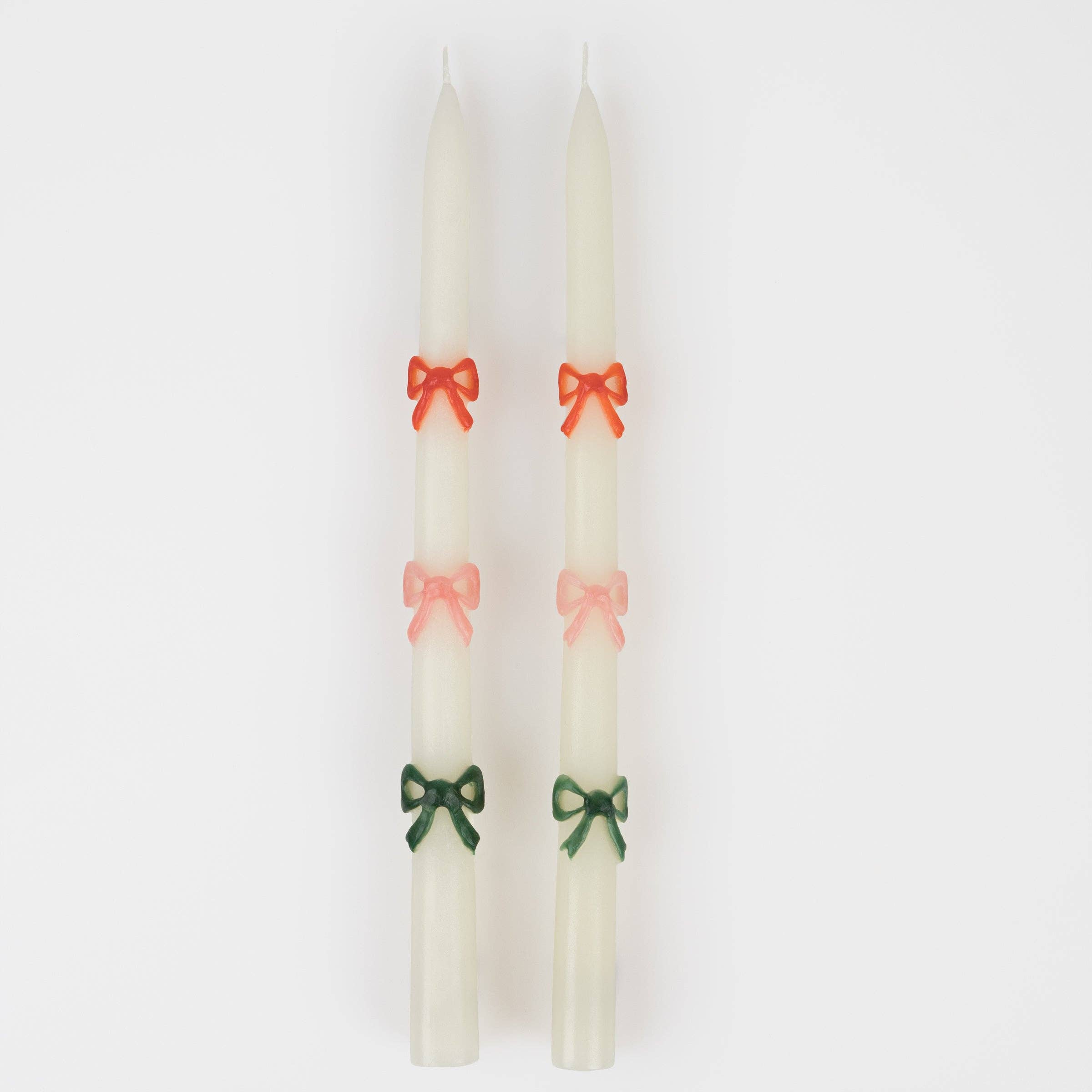 Meri Meri – wholesale Tapered candle/candlestick – Multi Colour Bow Taper Candles3