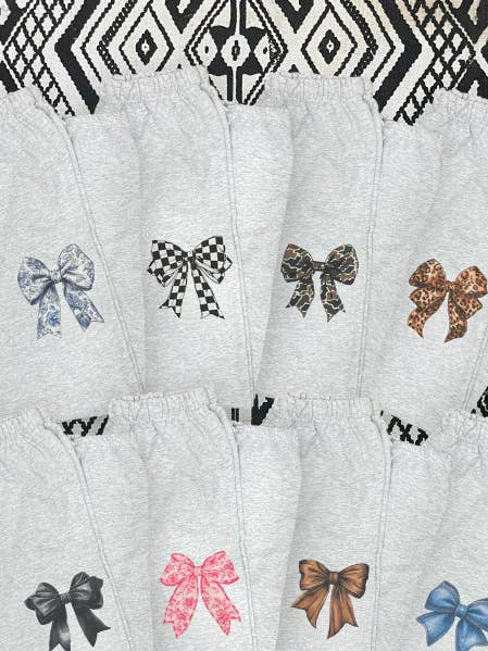 Big On Bows Graphic Sweatpants for wholesale by Sugar Stitch