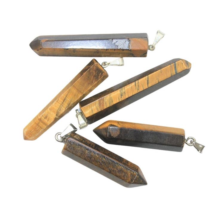 Point Pendant - Tiger's Eye for wholesale by Earths Elements Wholesale