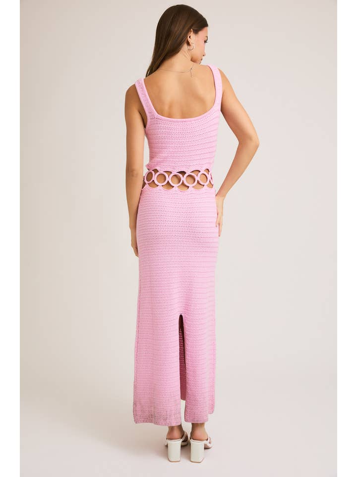 LE LIS - Wholesale Dress - Women's - SQUARE NECK SLEEVELESS CROCHET MIDI DRESS14