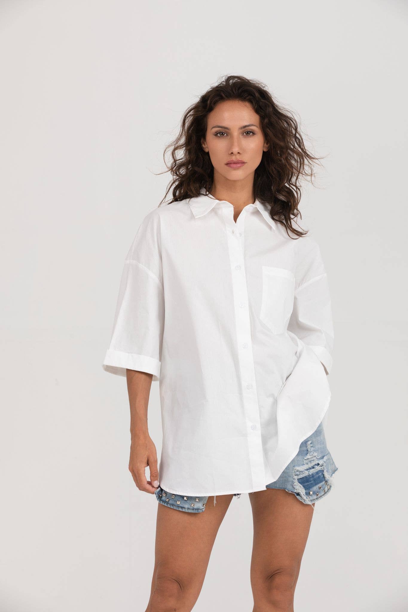 SWEET MAGIC MODA Y COMPLEMENTOS - Wholesale Button Down Shirt - Women's - COTTON SHIRT WITH EMBROIDERY3