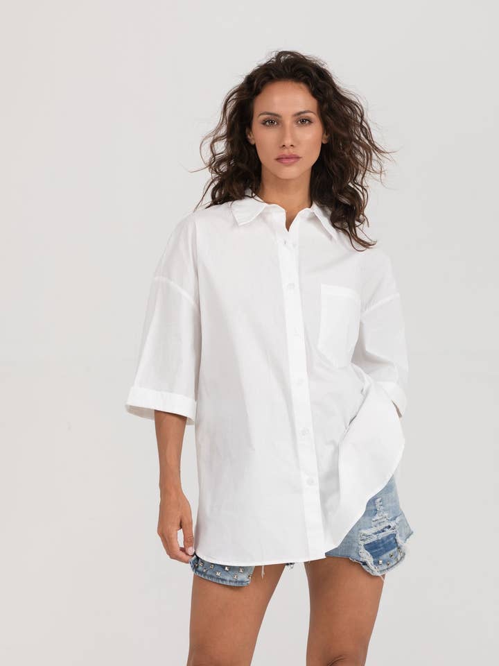 SWEET MAGIC MODA Y COMPLEMENTOS - Wholesale Button Down Shirt - Women's - COTTON SHIRT WITH EMBROIDERY3