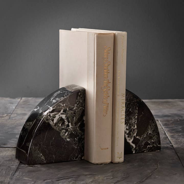 Cerasus Collection Black Zebra Marble Bookends for wholesale by Marble Crafter