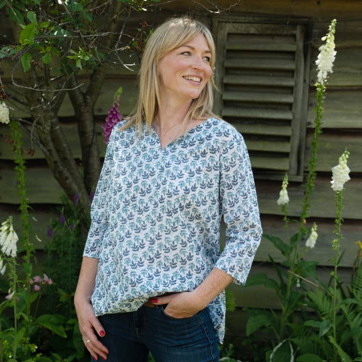 Printed Cotton Tunic - Falling Leaf for wholesale by Lime Tree Design