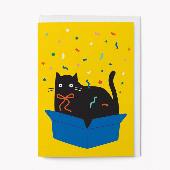 Surprise! Cat in a Box - Greeting Card for wholesale by Graphic Factory