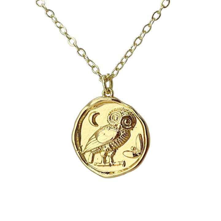 Collier à monnaie en forme de hibou avec sceau en cire pour la vente par UMBRELLALABORATORY
