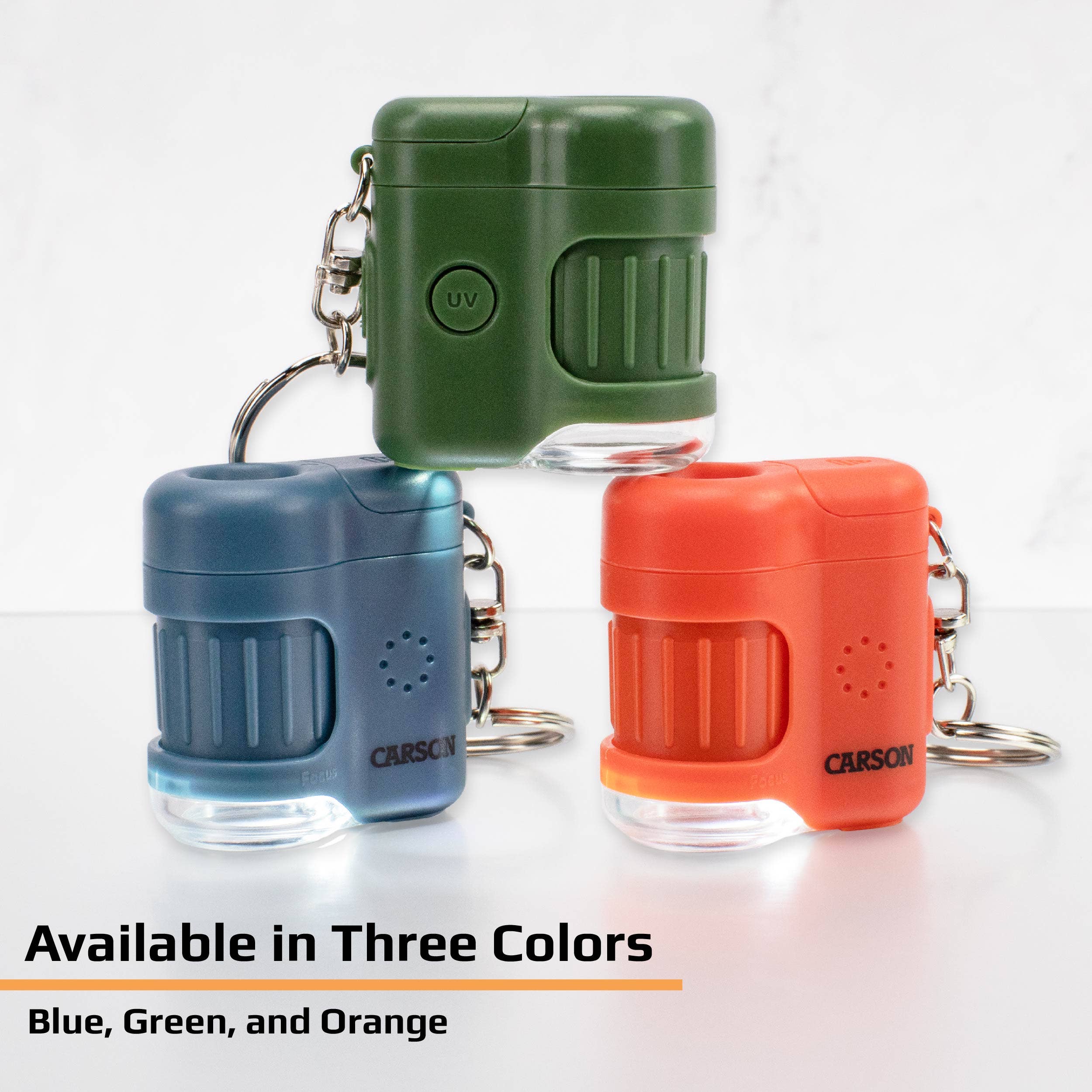 Carson - Wholesale Brain Game - Kids - Mini LED Keychain Microscope (Blue), STEM Educational Tool3