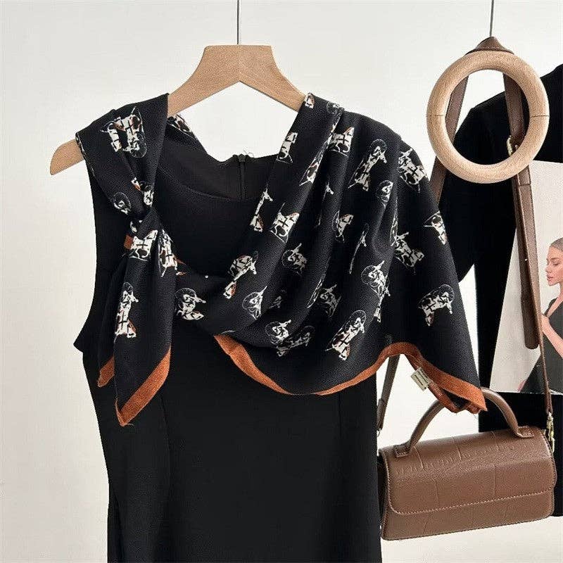 Sheer Trend - Wholesale Scarf - Women's - Vintage Floral Print Silk Scarf - Stylish And Versatile2