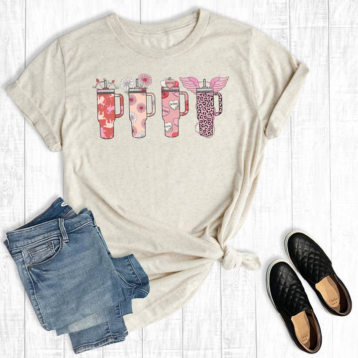 Retro Valentines Tumblers Graphic Tee for wholesale by The Way Down South