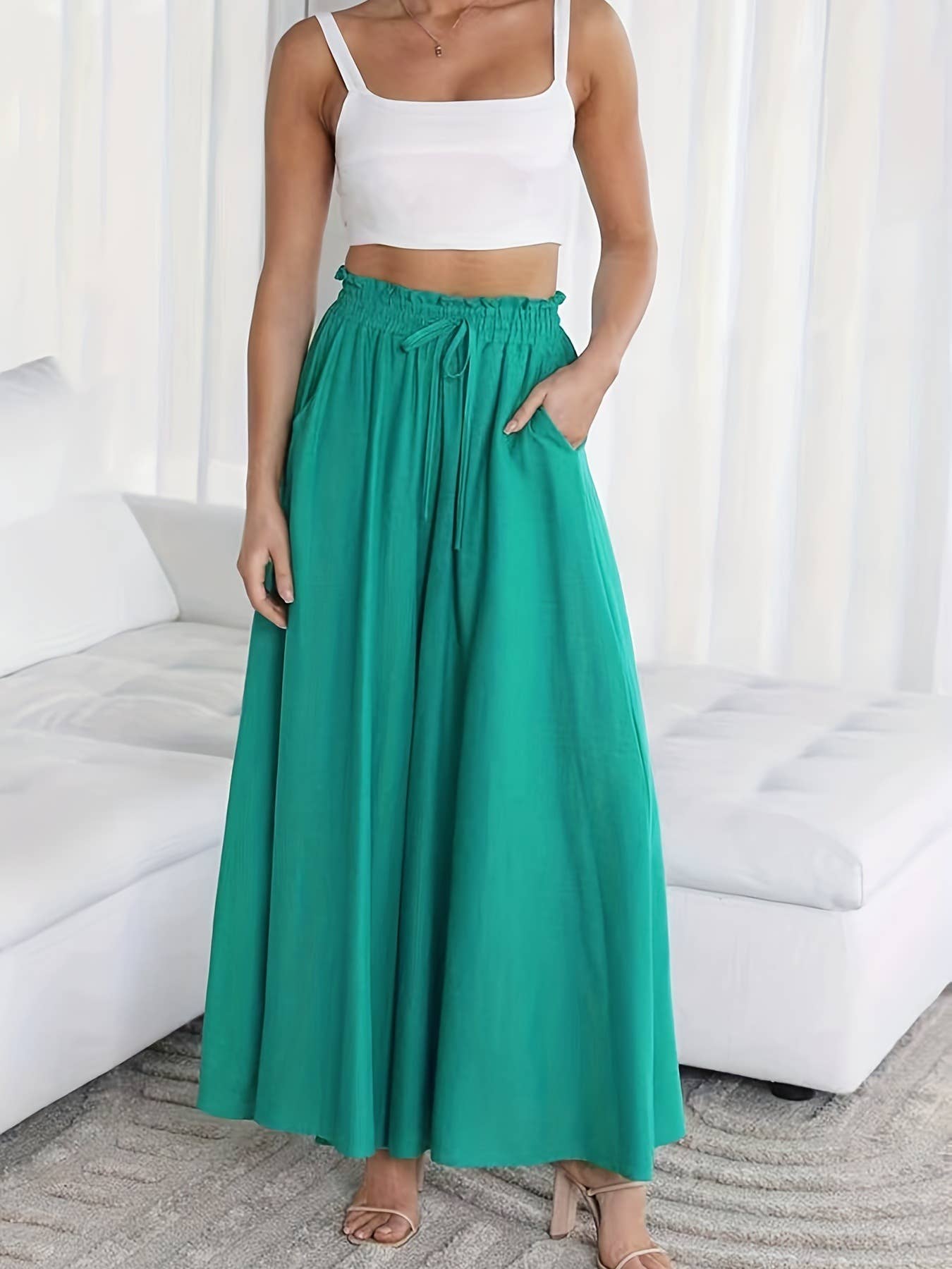 Lily Clothing - Wholesale Pants - Women's - High-Waisted Wide-Legged Pants Long Skirt Pants13