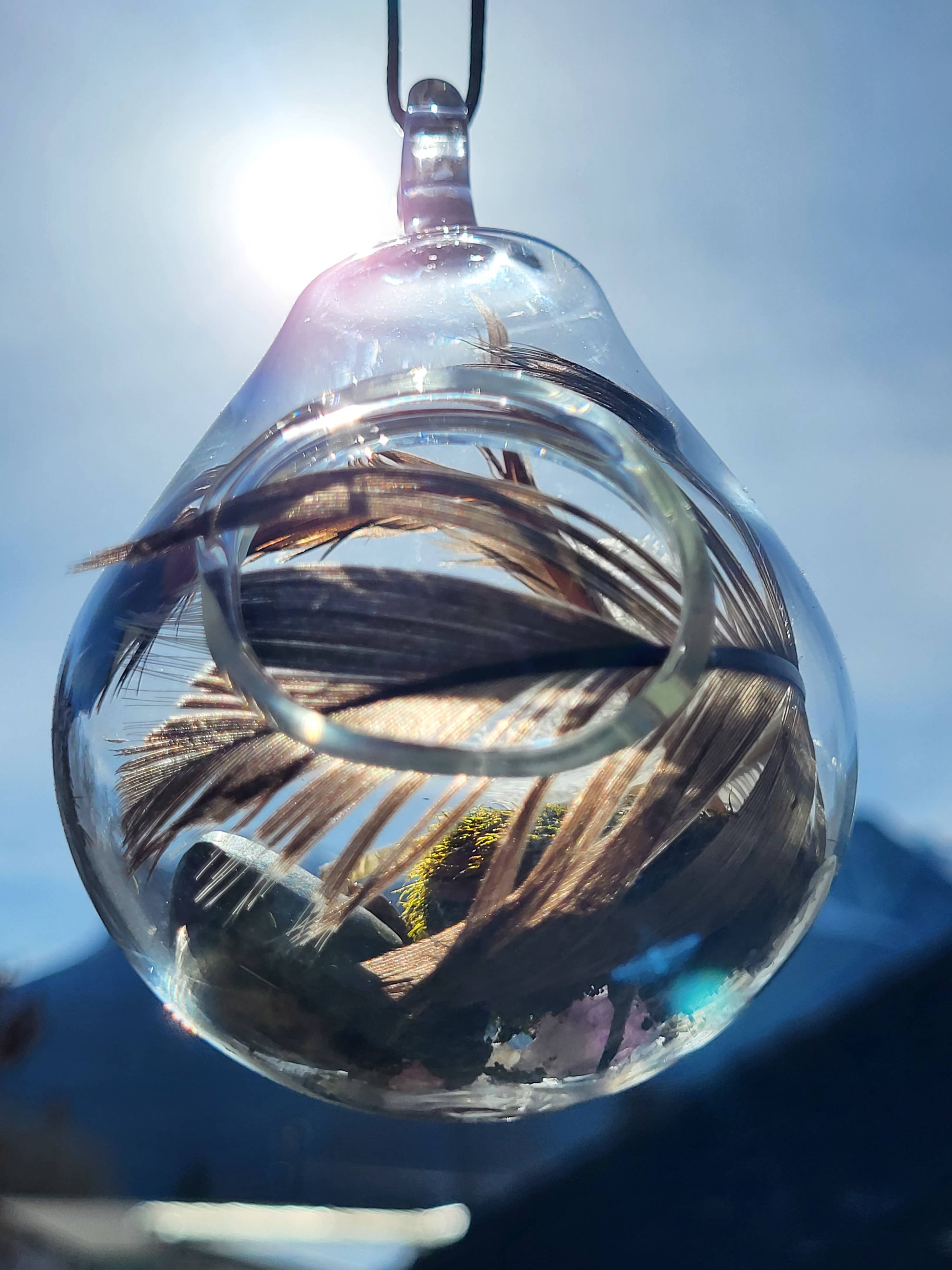 AB Glass Designs – wholesale Ornament – Blown Glass Witch's Ball Ornament- Crystal Holder5