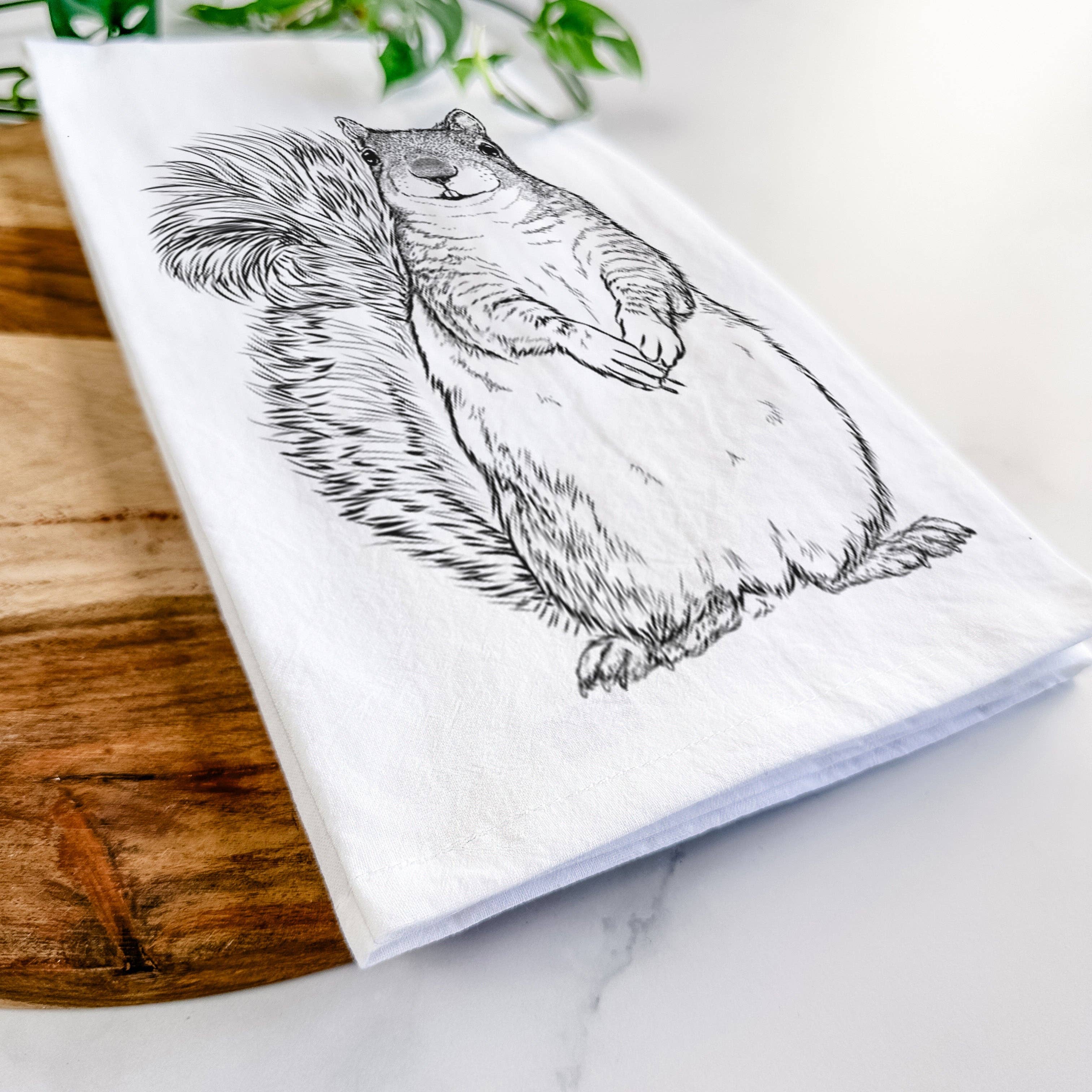 Because Tees - Wholesale Tea Towel - Western Grey Squirrel - Sciurus griseus Tea Towel4