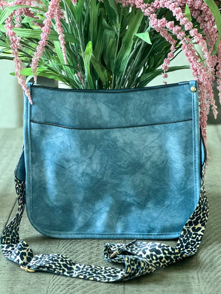 Large Crossbody Purse "Blue" for wholesale by Harris Girls & Co.
