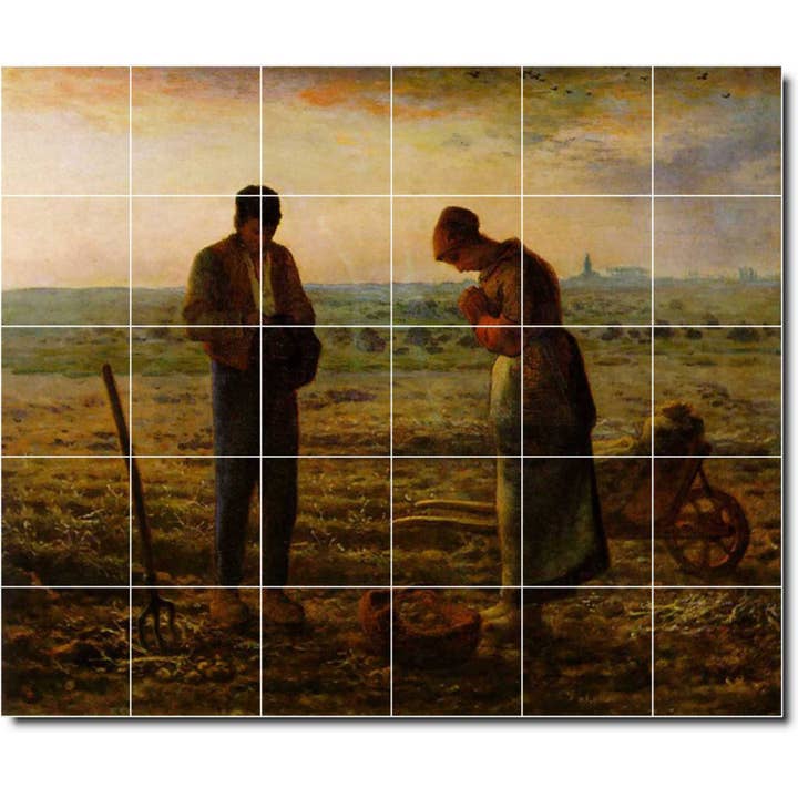 Pays Céramique 'L'Angélus de Jean Millet' Mosaïque Murale pour la vente par Picture-Tiles.com