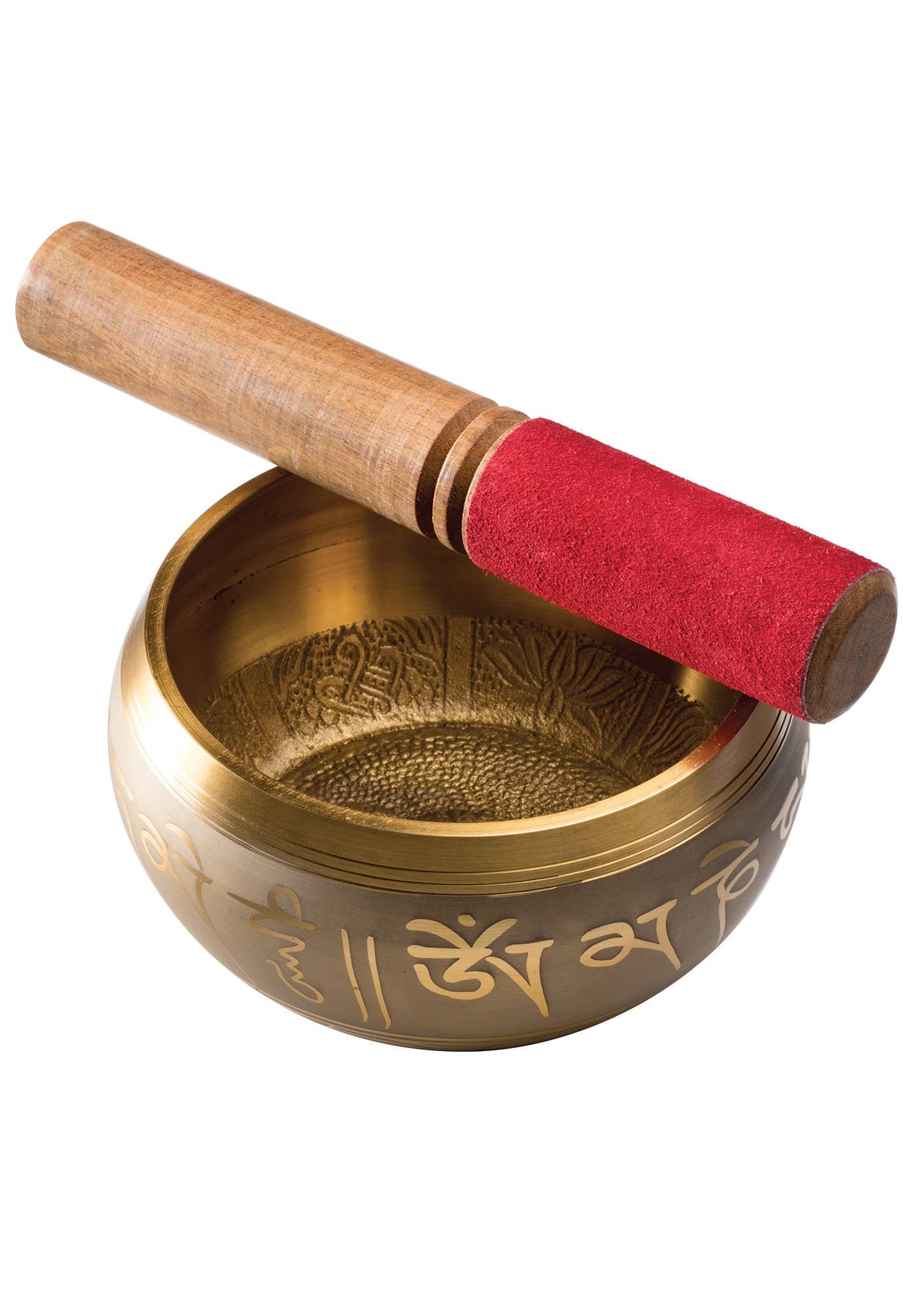 Namaste – wholesale Meditation supplies – Buddha Design Brass Singing Bowl With Stick2