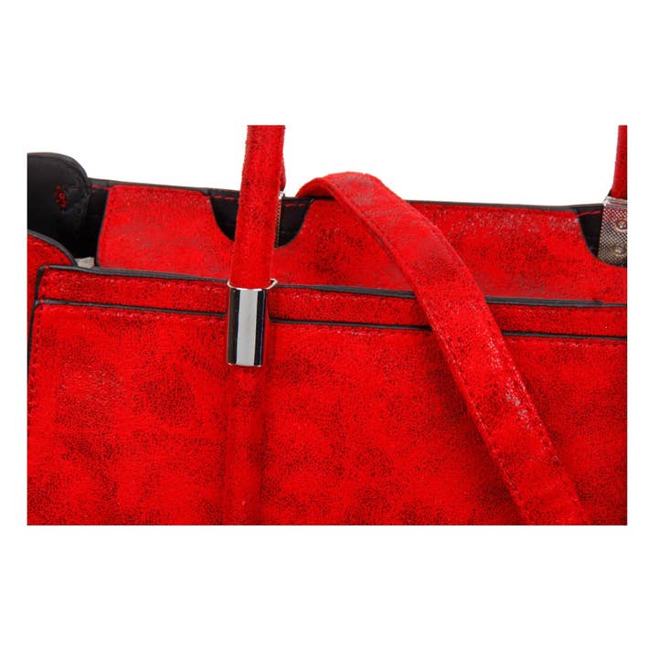 Superbia - Wholesale Top Handle Bag - Women's - Medium Size Metallic Bag in Bag with Long Strap-70385